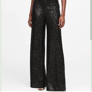 Banana Republic Wide Leg High Waist Sequin Pant
